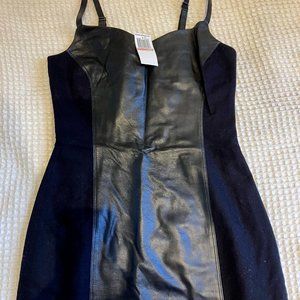 NWT Susana Monaco LBD with leather panel and straps